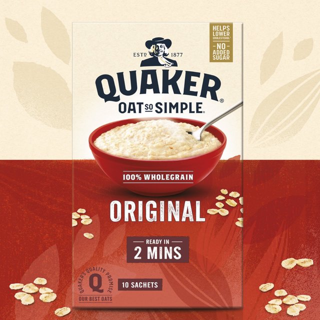 Quaker Oat So Simple Original Porridge Sachets Cereal   10 per pack Cereals M&S   