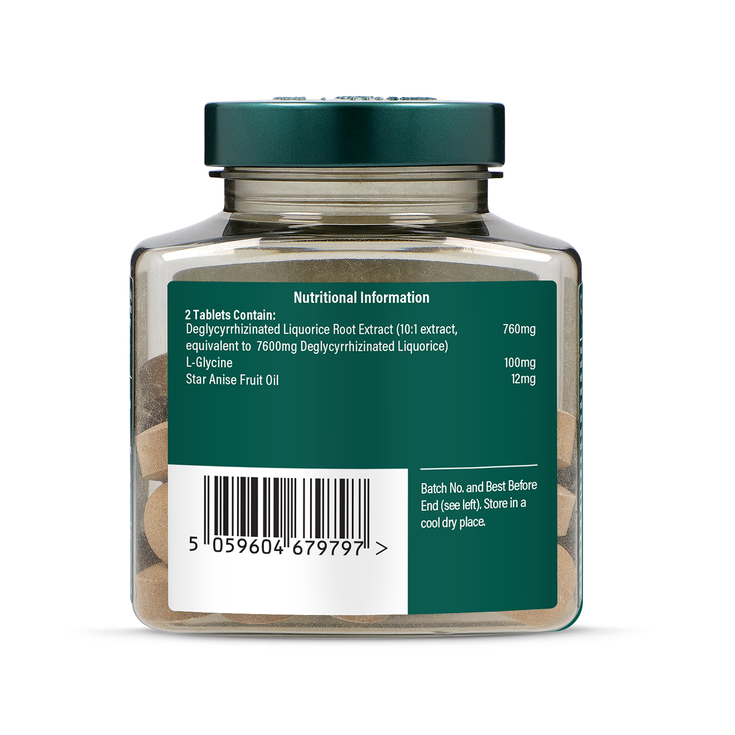 Holland & Barrett Chewable Liquorice 760mg 60 Tablets, imported from the UK