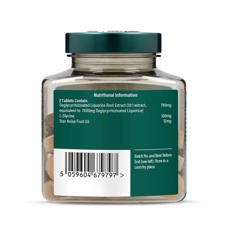 Holland & Barrett Chewable Liquorice 760mg 60 Tablets, imported from the UK