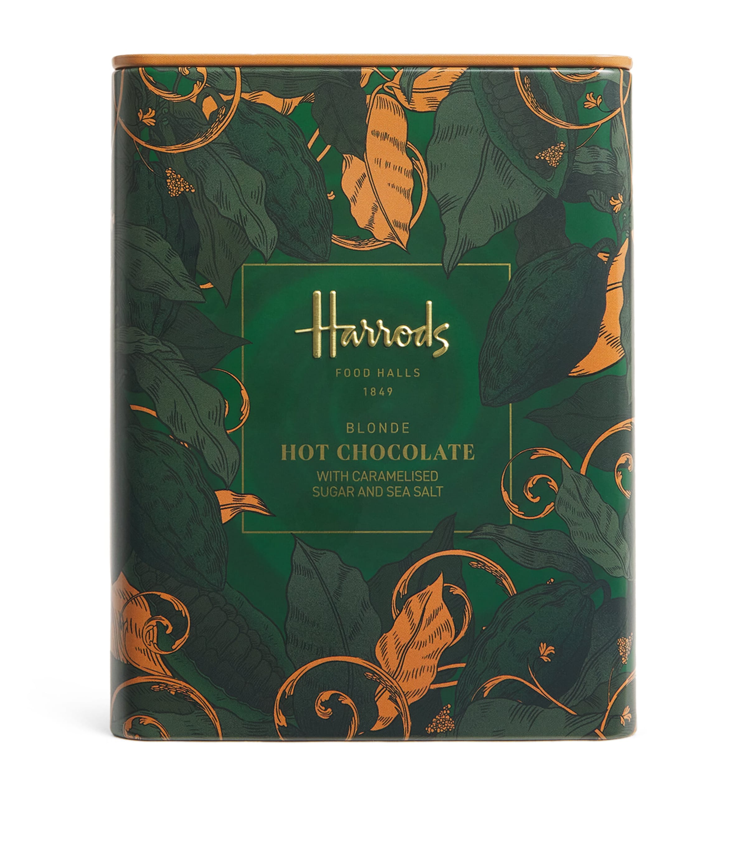 Harrods blonde hot chocolate powder with caramelised sugar and sea salt 250g, UK version