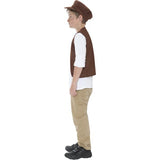 Smiffys Victorian Urchin costume set brown waistcoat cap, imported from the UK