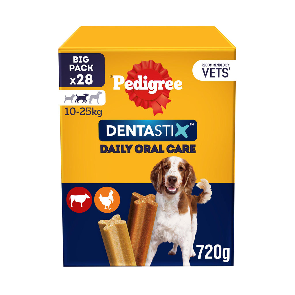 Pedigree Dentastix Daily Adult Medium Dog Treats Dental Sticks x28 720g