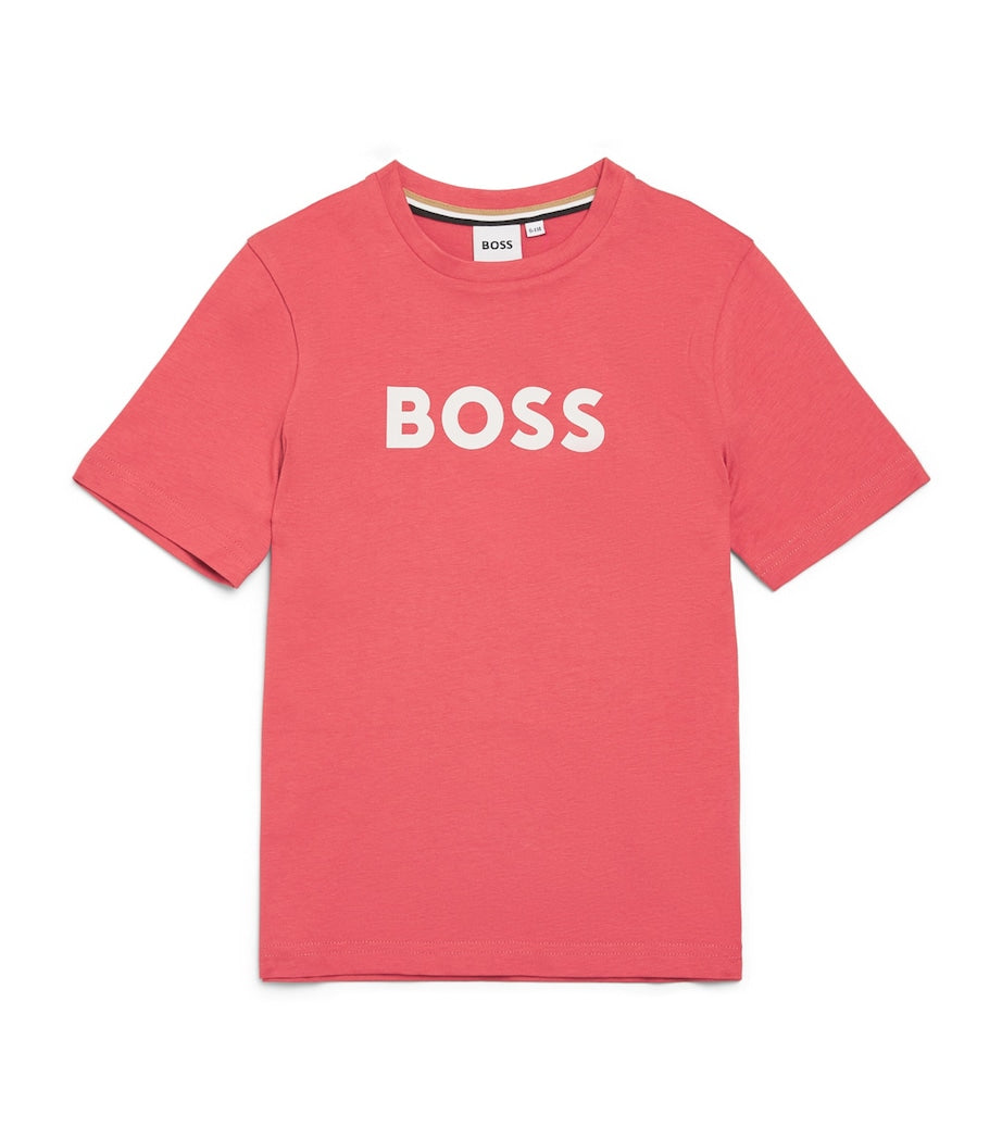 BOSS children's cotton logo T-shirt in sizes 4-16 years - British product