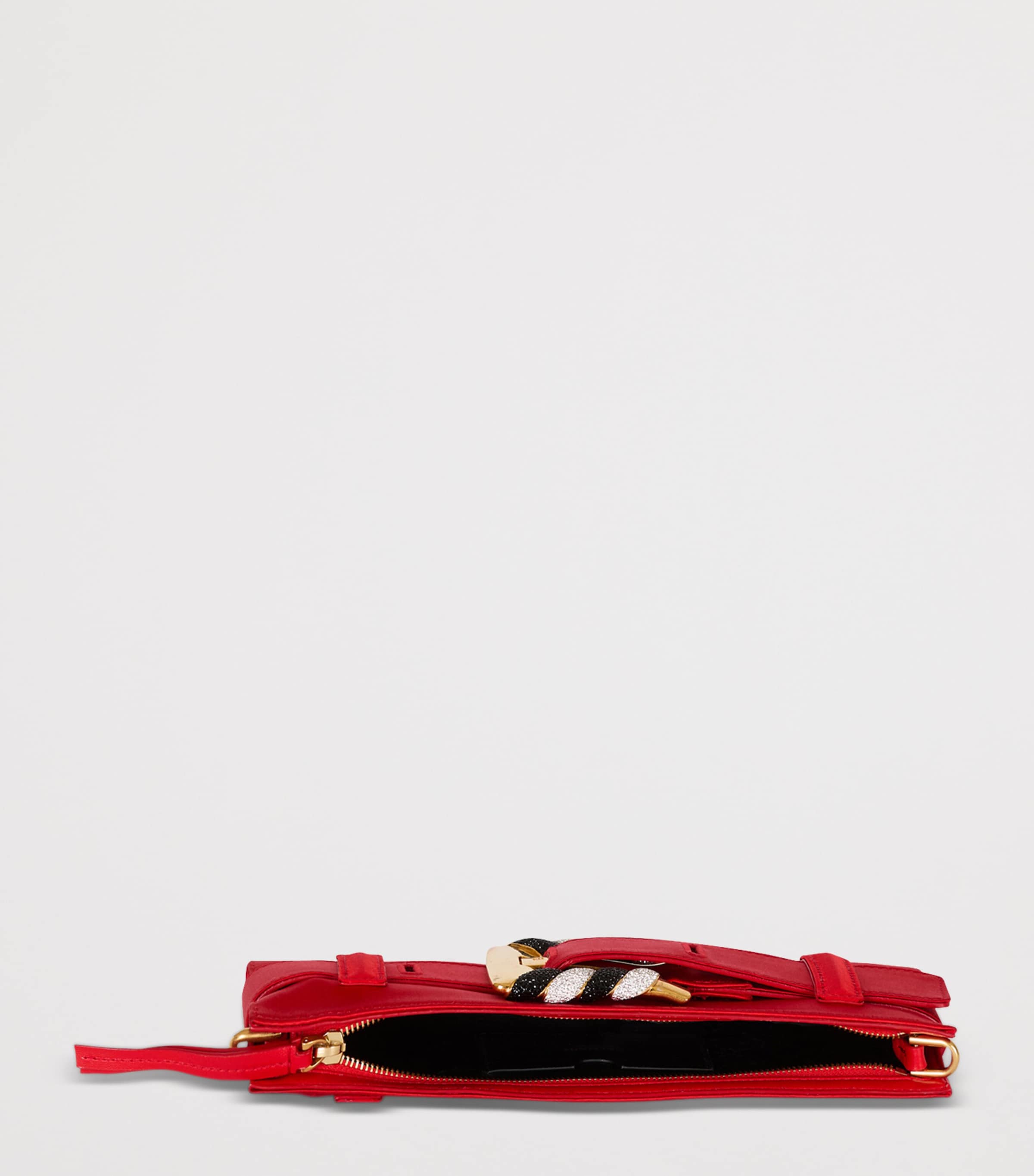Balmain satin Anthem clutch bag zebra print, imported from the UK