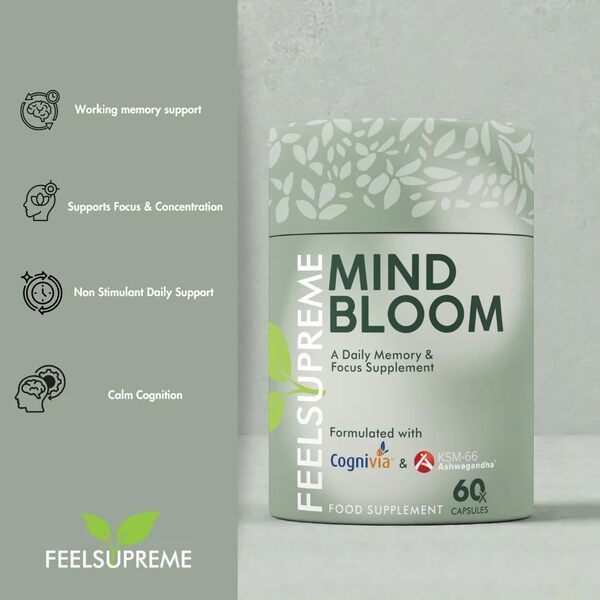 Feel Supreme Mind Bloom women's cognitive supplement 60 capsules, UK version