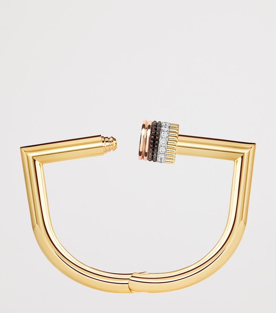 Boucheron Quatre Classique tube bracelet mixed gold diamonds - British product