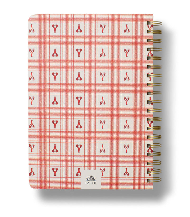 Papier recipe journal gingham pattern, imported from the UK