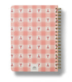 Papier recipe journal gingham pattern, imported from the UK
