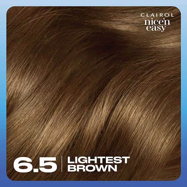 Clairol Nice'N Easy 6.5 Lightest Brown Permanent Hair Dye - British product