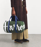 Harrods cotton logo barrel bag, UK version