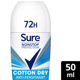 Sure Antiperspirant Deo Roll On Nonstop Cotton Dry 50ml GOODS Superdrug   