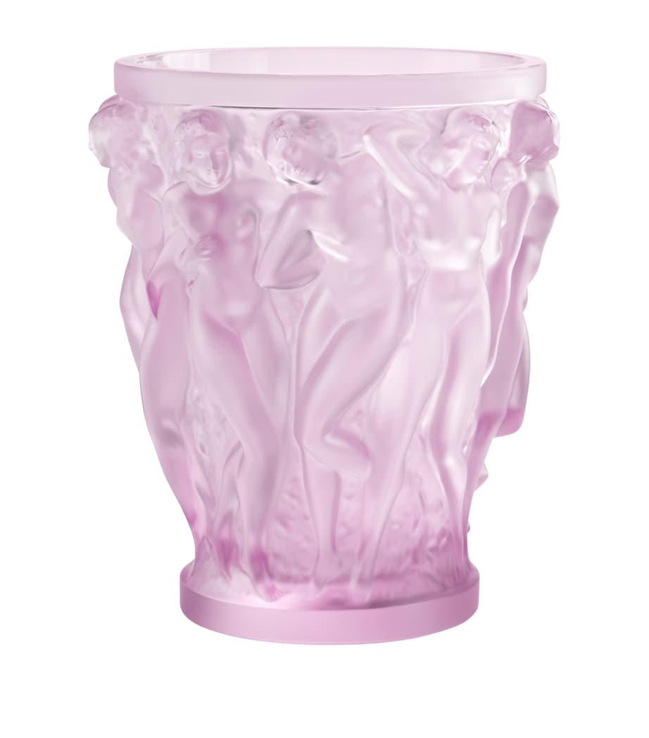 Lalique Rose Nebula Bacchantes crystal vase 24cm, UK version