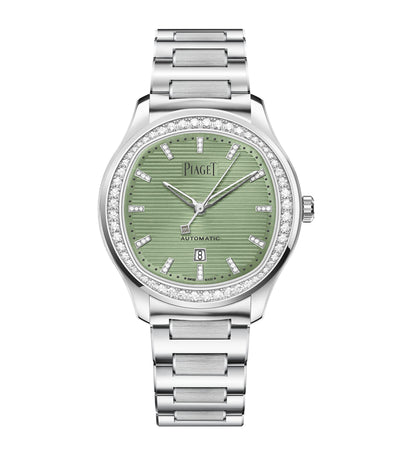 Harrods Piaget Stainless Steel and Diamond Polo Date Watch 36mm- Buy online at McGrocer