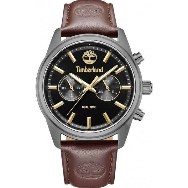Timberland men's black leather strap watch, imported from the UK