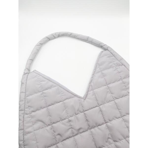 SVNX soft quilted shoulder bag pearl grey, imported from the UK