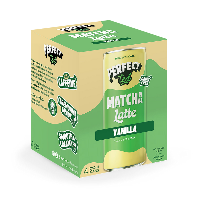 PerfectTed matcha latte vanilla 4x250ml (British brand)