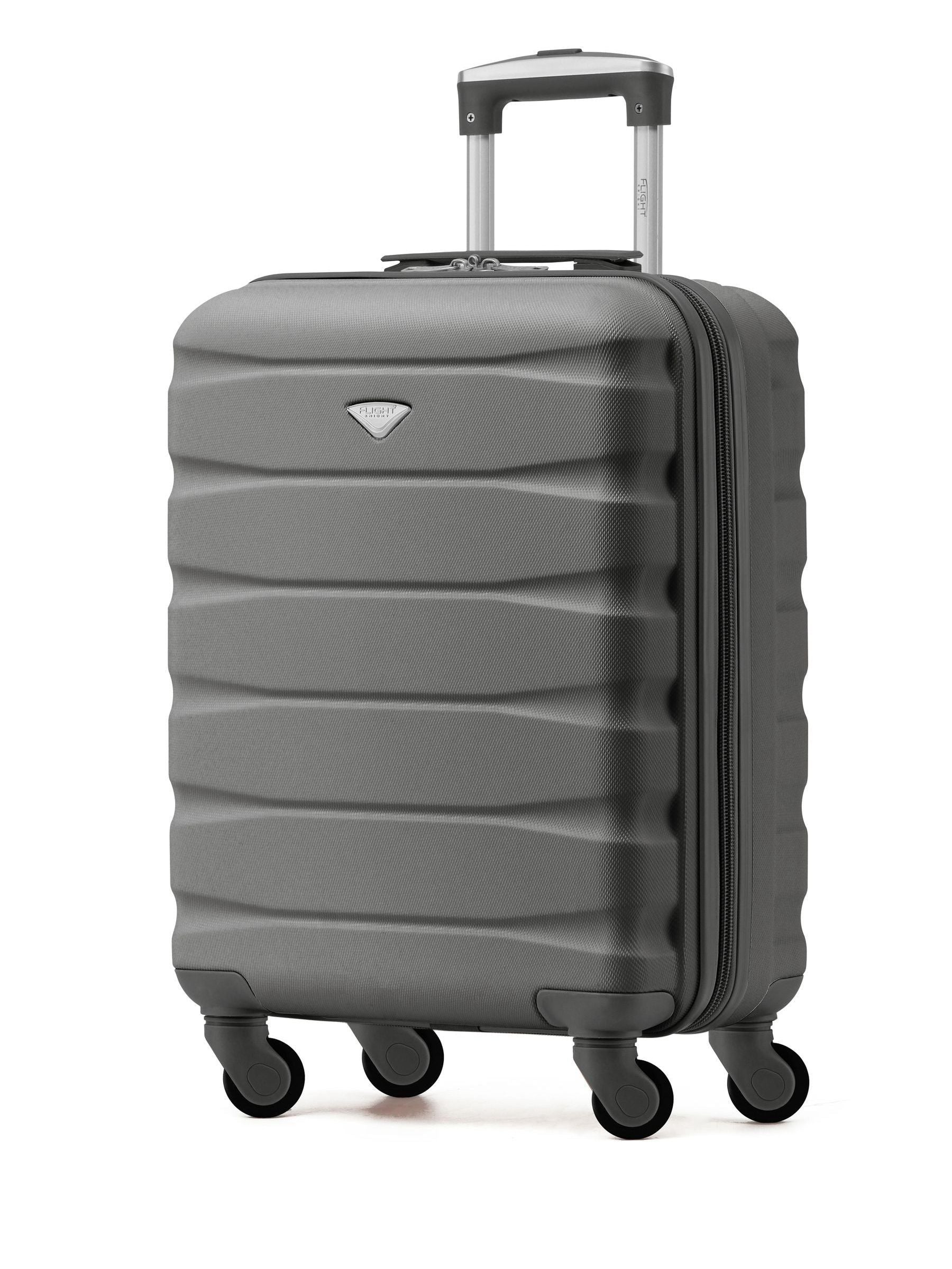 Flight Knight Charcoal 55x40x20cm Ryanair Priority 4 Wheel ABS Hard Case Cabin Carry On Hand Luggage