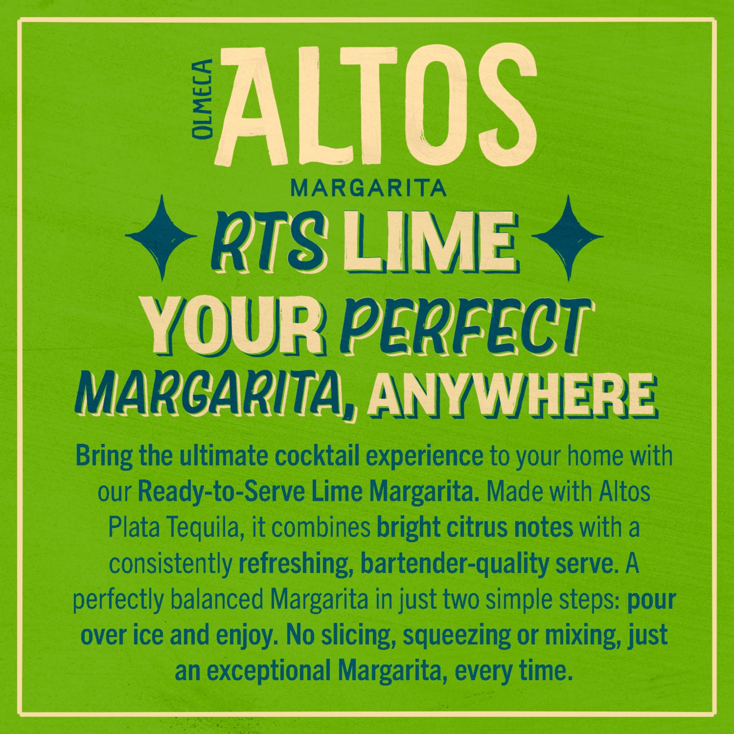 Altos Olmeca premixed margarita cocktail Classic Lime 750ml - British product