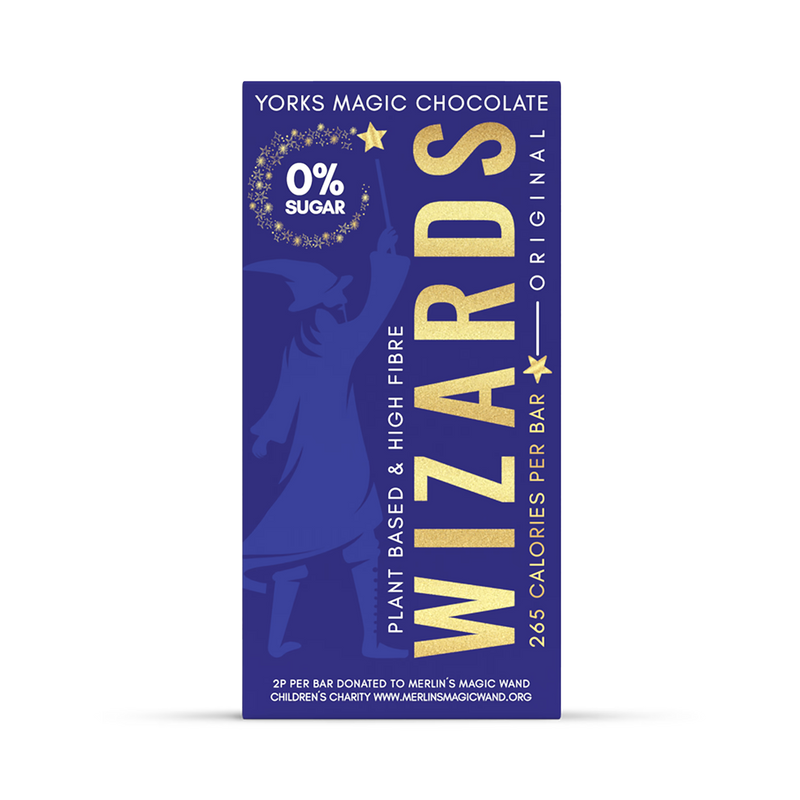 Wizards 0% sugar chocolate bar 55g, UK version