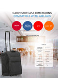 Flight Knight black quilted cabin suitcase 56x45x25cm, imported from the UK