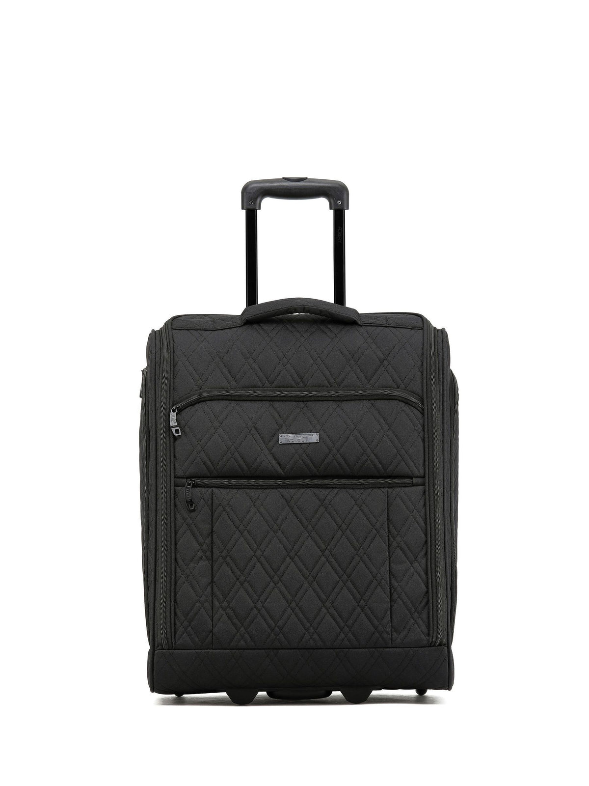 Flight Knight black quilted cabin suitcase 56x45x25cm, imported from the UK