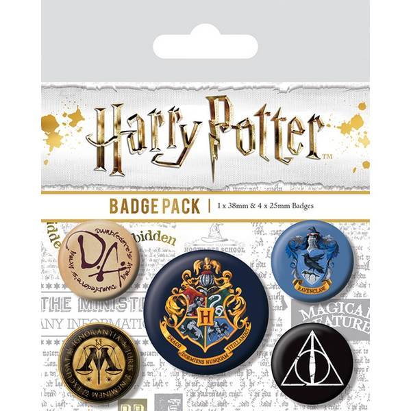 Harry Potter Hogwarts badge set 5 pins, imported from the UK