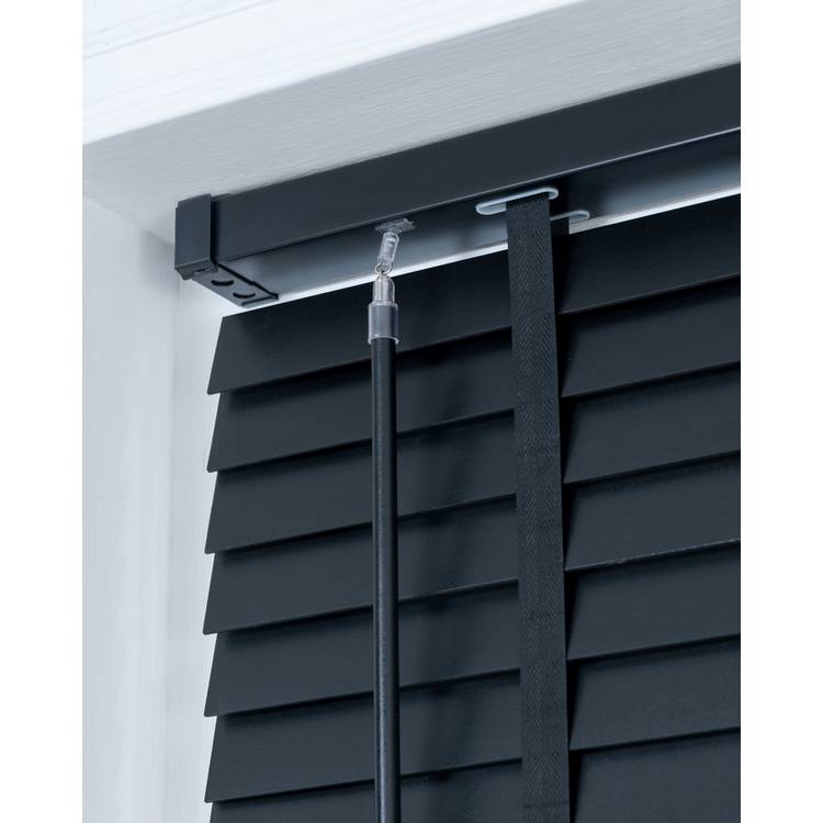 Little Black Book basswood black 50mm Venetian blind 60cm, UK version