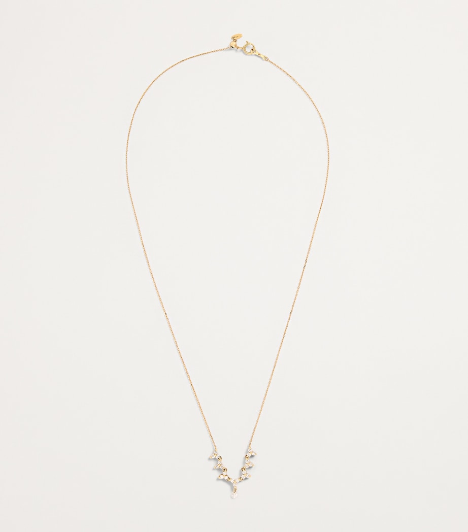 Persée diamond triangle tennis necklace in yellow gold - British product