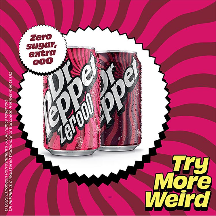 Dr Pepper Sparkling Fruit Flavour Soft Drink 8x330ml Can - British product