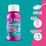 Gaviscon Double Action mixed berries oral suspension 150ml, imported from the UK