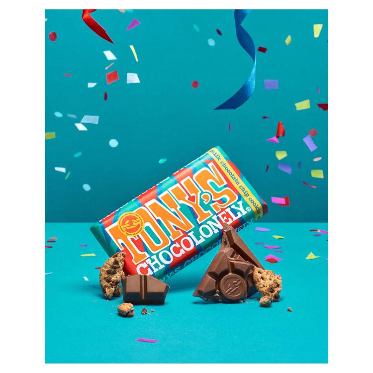 Tony's Chocolonely milk chocolate chip cookie 180g, imported from the UK