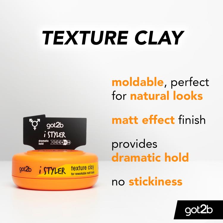 got2b Texture hair styling clay 75ml, imported from the UK