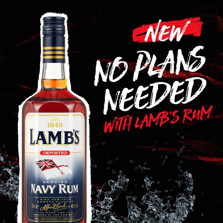 Lamb's Genuine Navy Dark Rum 1L bottle (British brand)