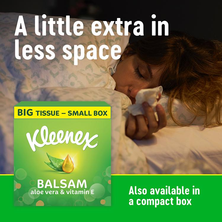 Kleenex Balsam extra large tissues 40 sheet compact box (British brand)