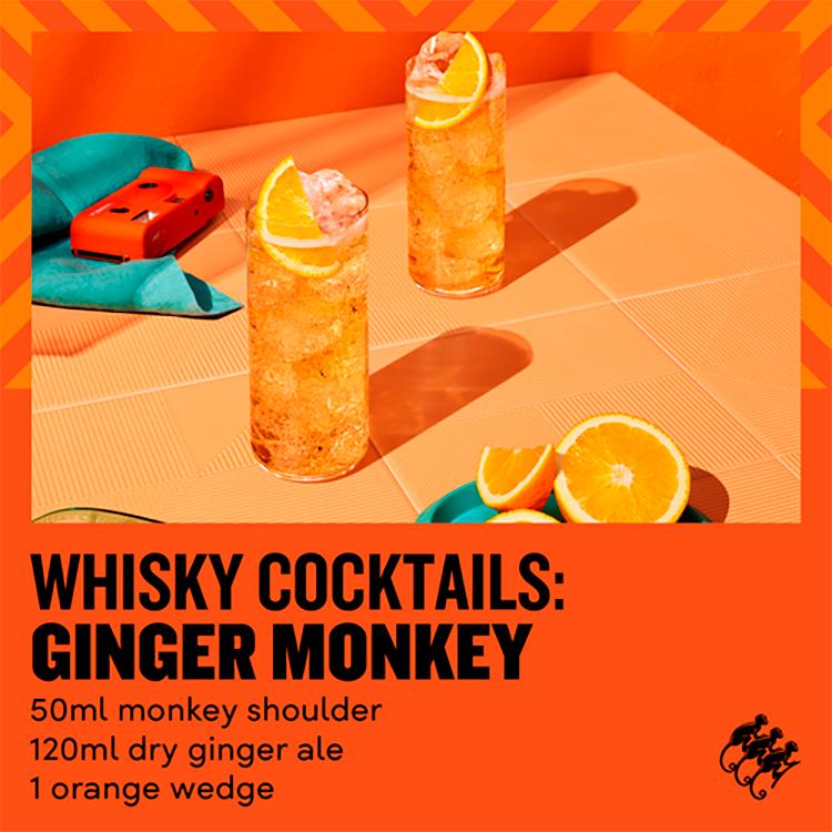Monkey Shoulder blended malt Scotch whisky 70cl, imported from the UK