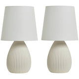 BHS Allium ceramic table lamp pair in cream, UK version