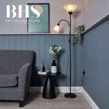 BHS metal floor lamp with adjustable reading arm black 180cm (British brand)