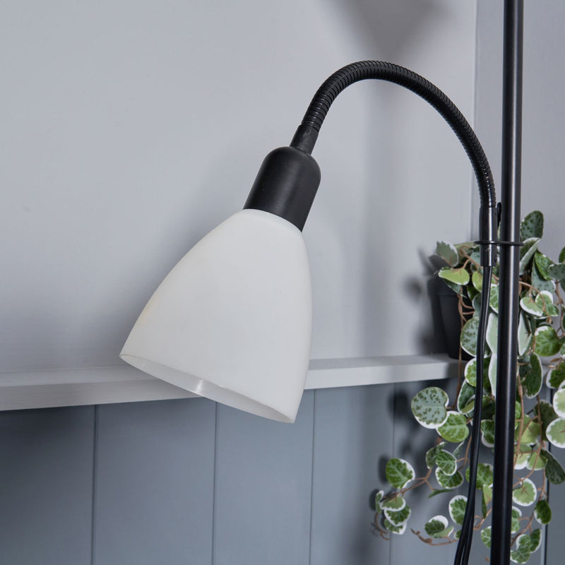 BHS metal floor lamp with adjustable reading arm black 180cm (British brand)