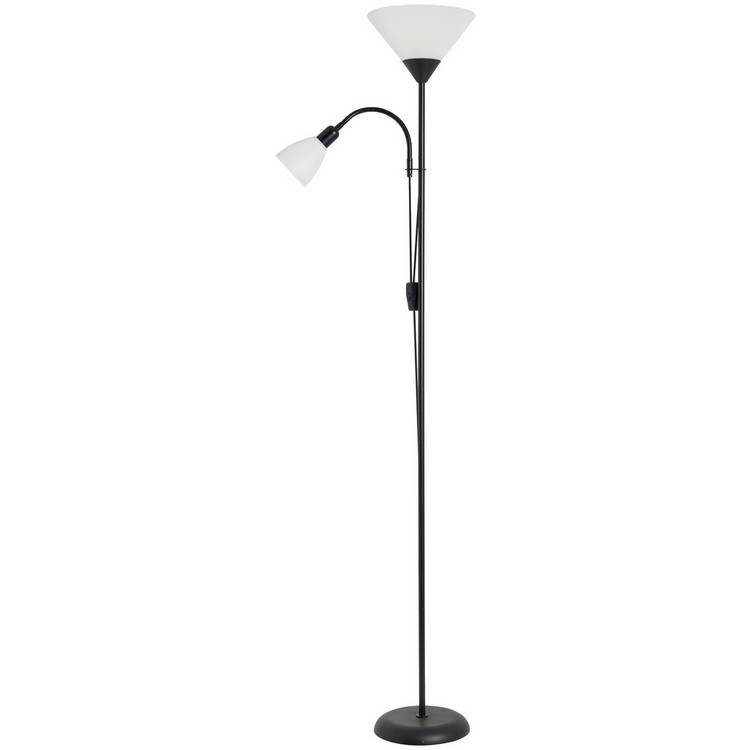 BHS metal floor lamp with adjustable reading arm black 180cm (British brand)