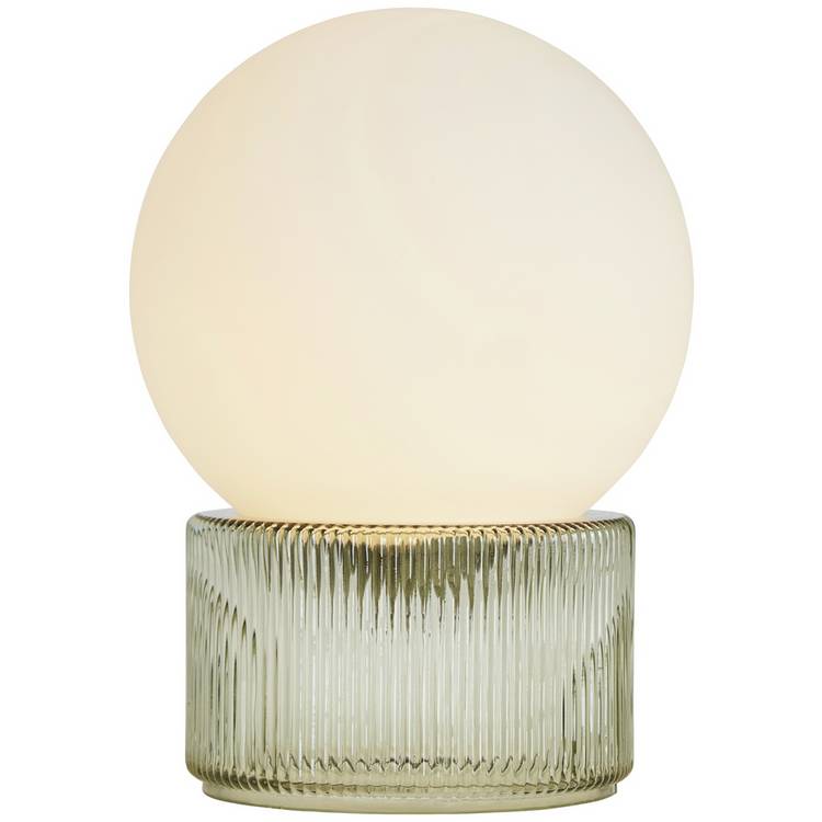 BHS Orbi opal glass table lamp green (British brand)