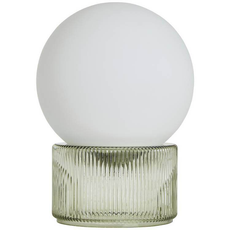 BHS Orbi opal glass table lamp green (British brand)
