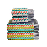 Margo Selby Heriward cotton towel bale with geometric pattern (British brand)