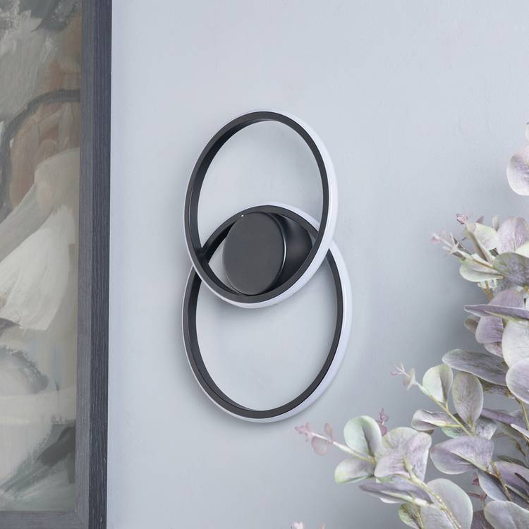BHS Eye LED wall light black metal finish, UK version