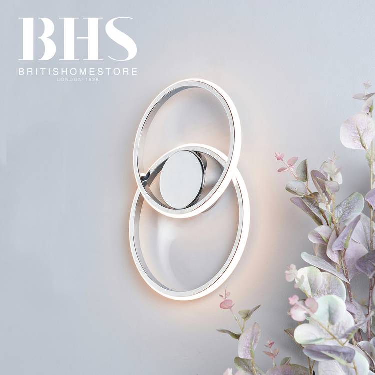 BHS Eye Metal LED Wall Light in chrome, imported from the UK