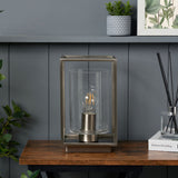 BHS quad cage table lamp satin nickel, imported from the UK