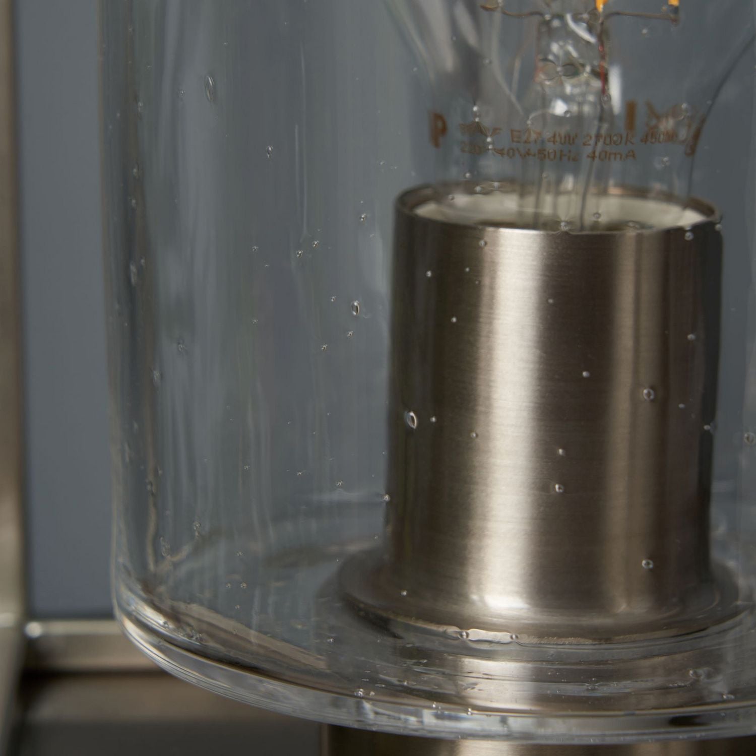 BHS quad cage table lamp satin nickel, imported from the UK