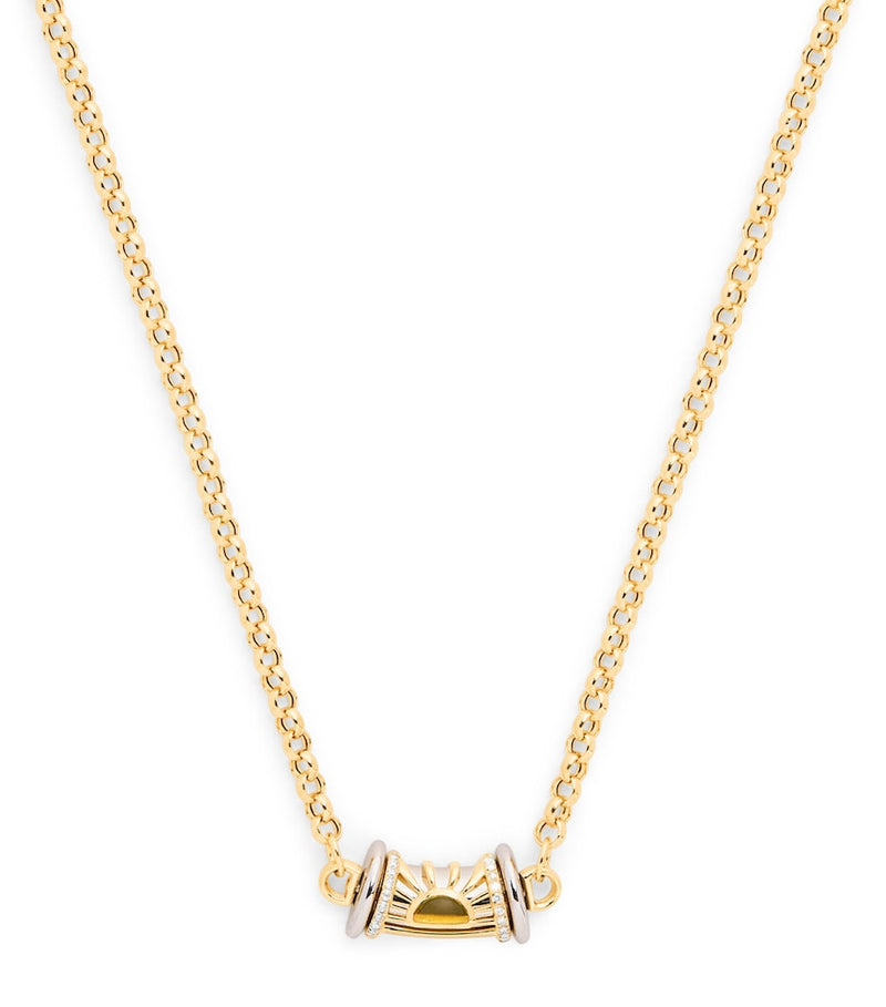 L'Atelier Nawbar yellow gold necklace with topaz and diamonds, imported from the UK