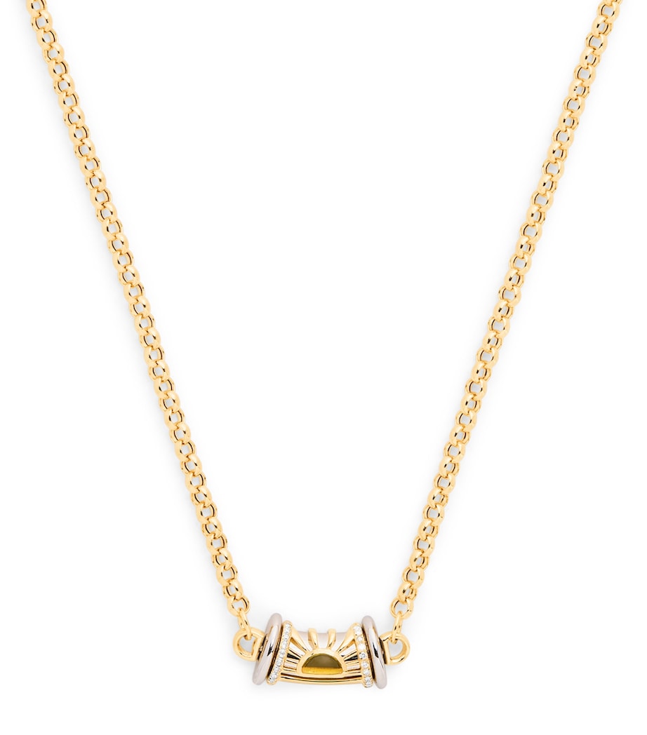 L'Atelier Nawbar yellow gold necklace with topaz and diamonds, imported from the UK