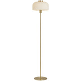 BHS Reed floor lamp brass finish with ribbed glass shade, UK version
