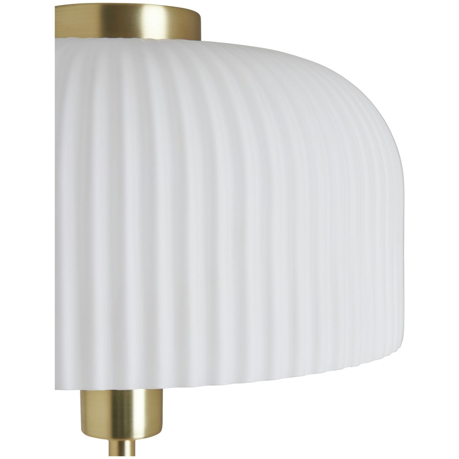 BHS Reed floor lamp brass finish with ribbed glass shade, UK version